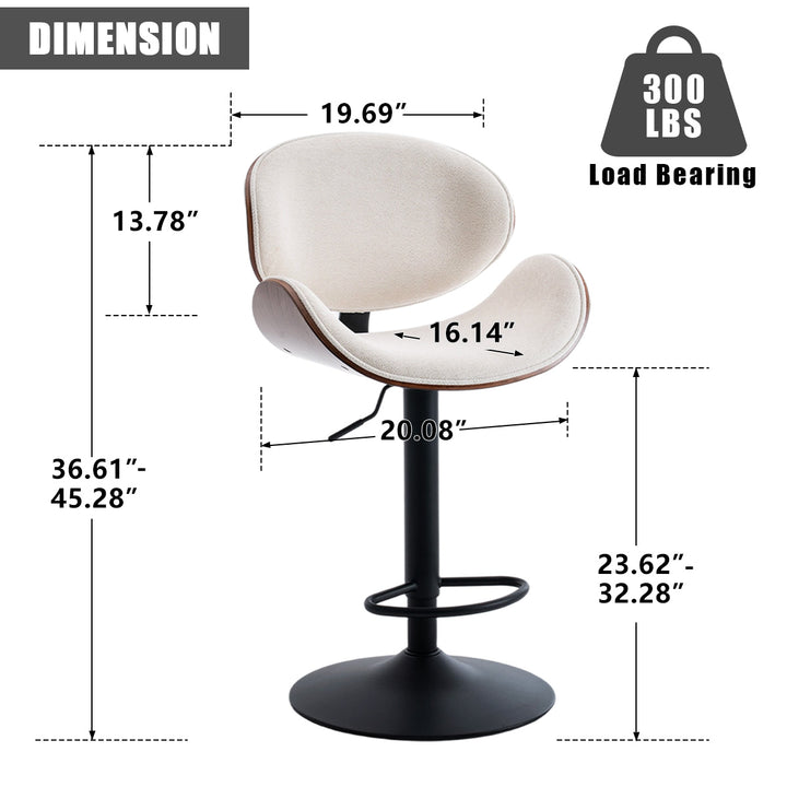 YOUNIKE Bentwood Bar Stools Adjustable Swivel Bar Chair