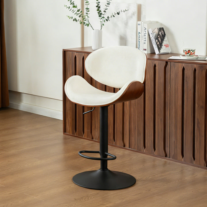 YOUNIKE Bentwood Bar Stools Adjustable Swivel Bar Chair