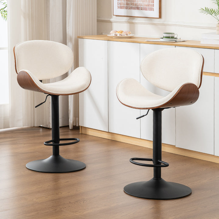 YOUNIKE Bentwood Bar Stools Adjustable Swivel Bar Chair