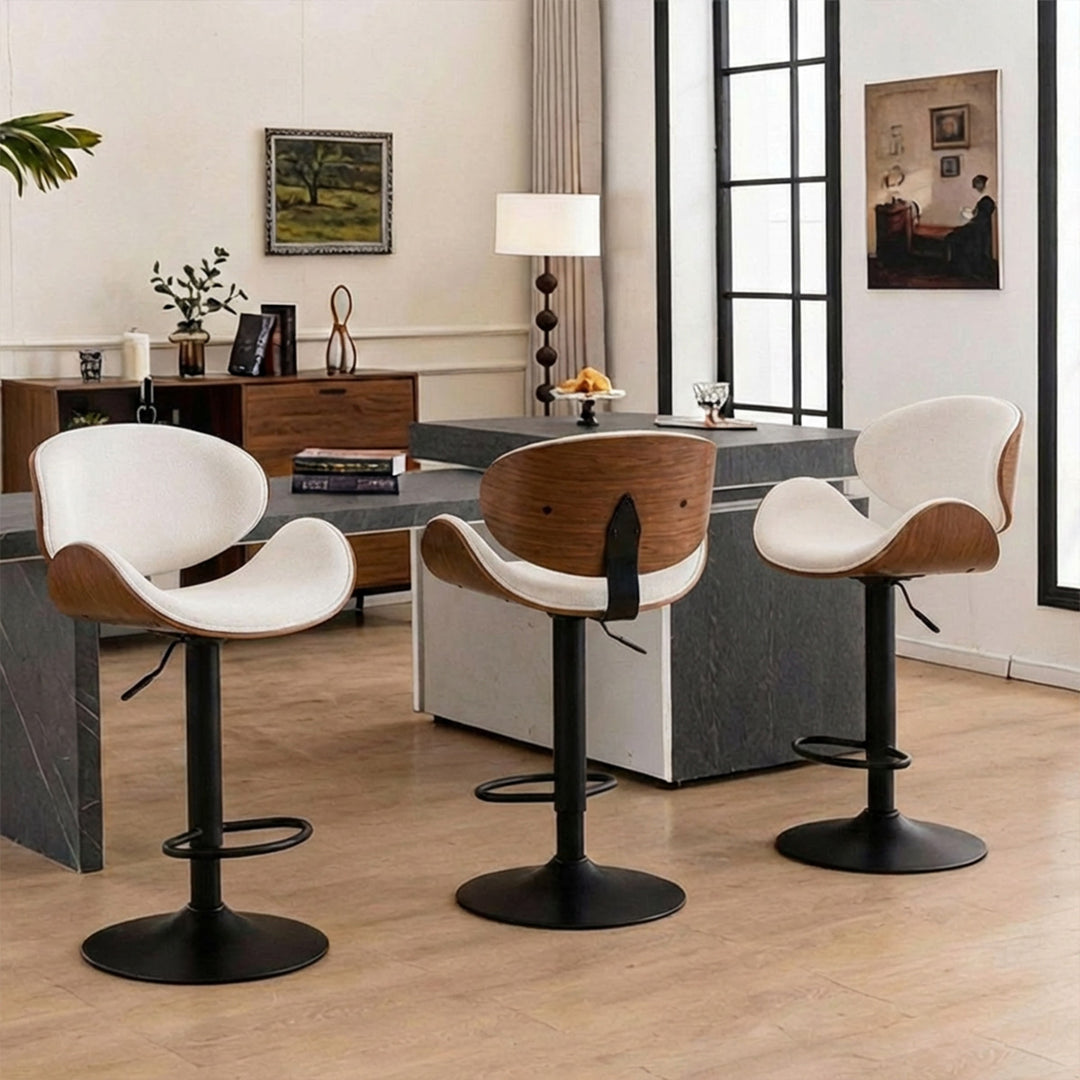 YOUNIKE Bentwood Bar Stools Adjustable Swivel Bar Chair