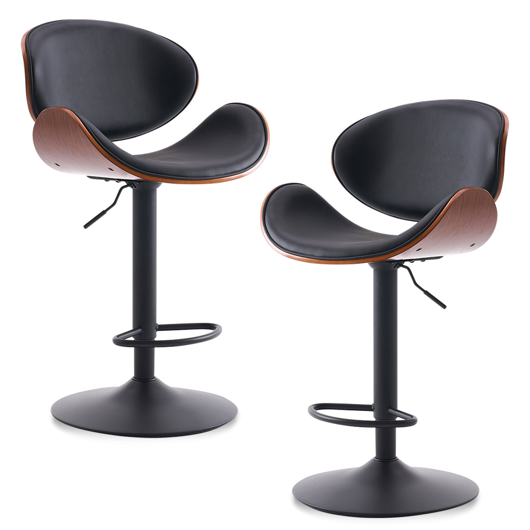 YOUNIKE Bentwood Bar Stools Adjustable Swivel Bar Chair