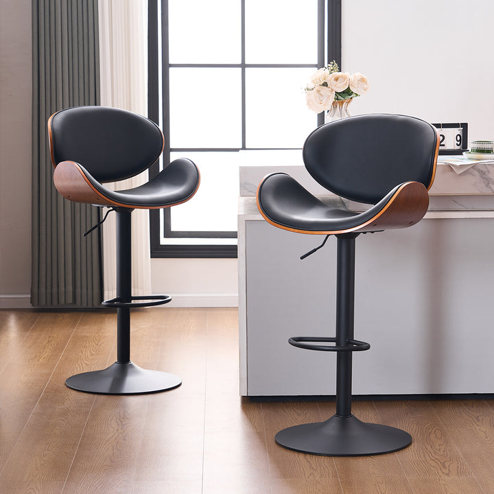 YOUNIKE Bentwood Bar Stools Adjustable Swivel Bar Chair