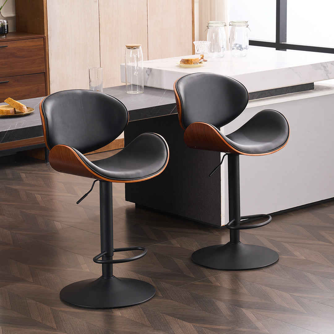 YOUNIKE Bentwood Bar Stools Adjustable Swivel Bar Chair