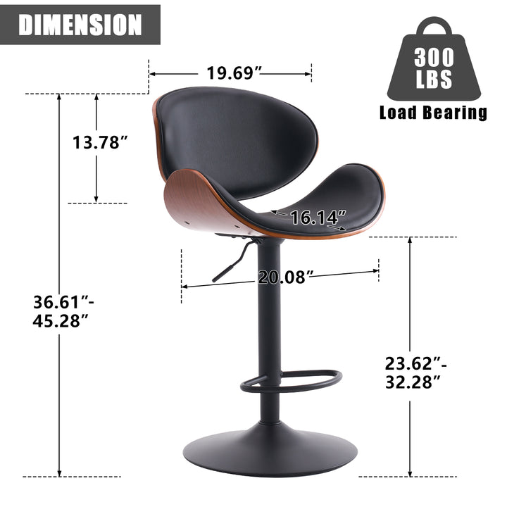 YOUNIKE Bentwood Bar Stools Adjustable Swivel Bar Chair