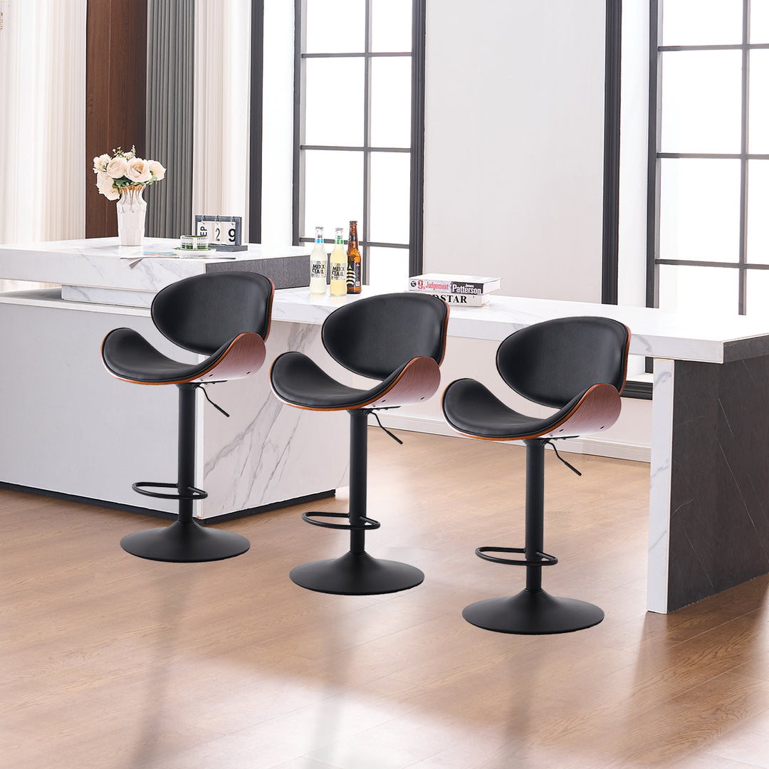 YOUNIKE Bentwood Bar Stools Adjustable Swivel Bar Chair