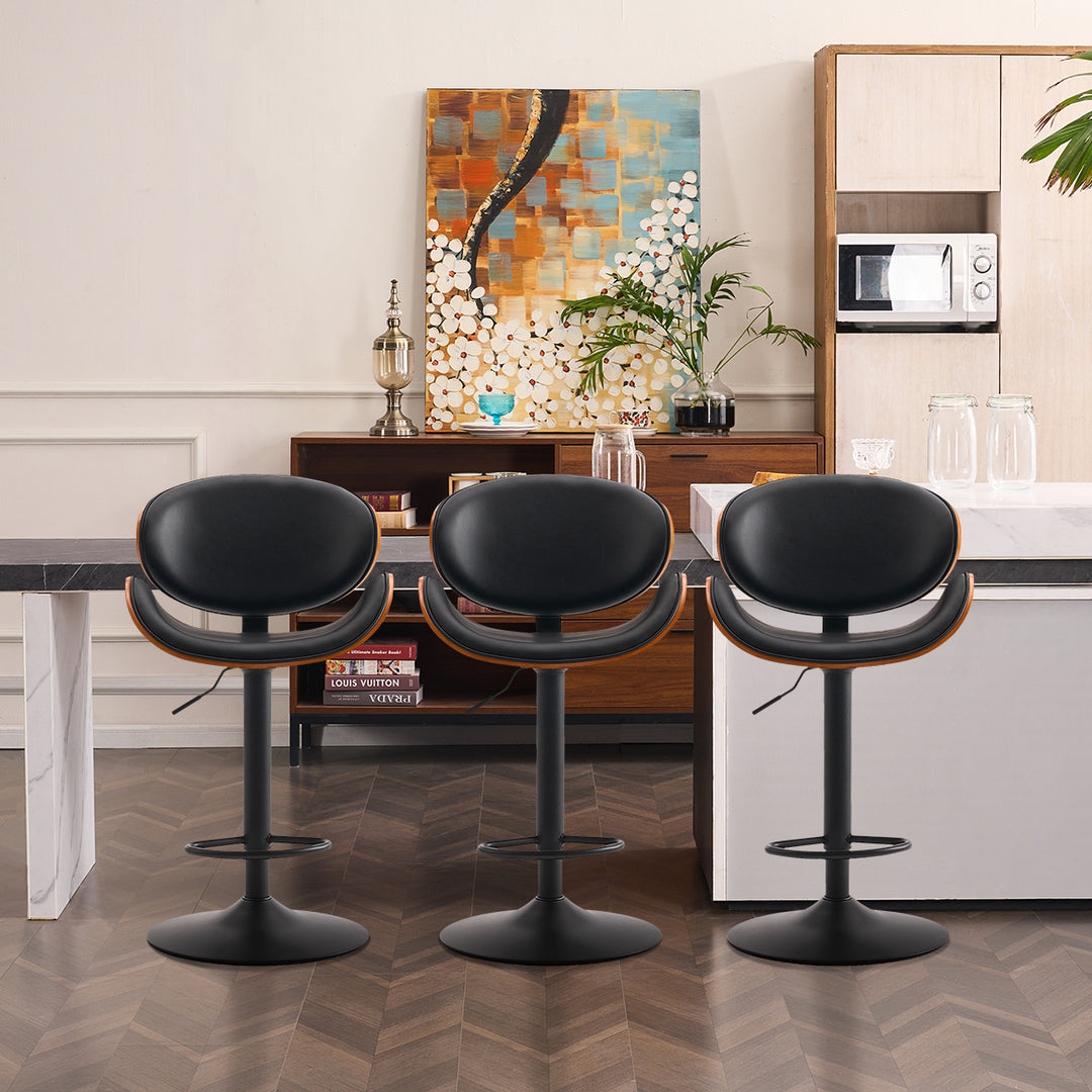 YOUNIKE Bentwood Bar Stools Adjustable Swivel Bar Chair