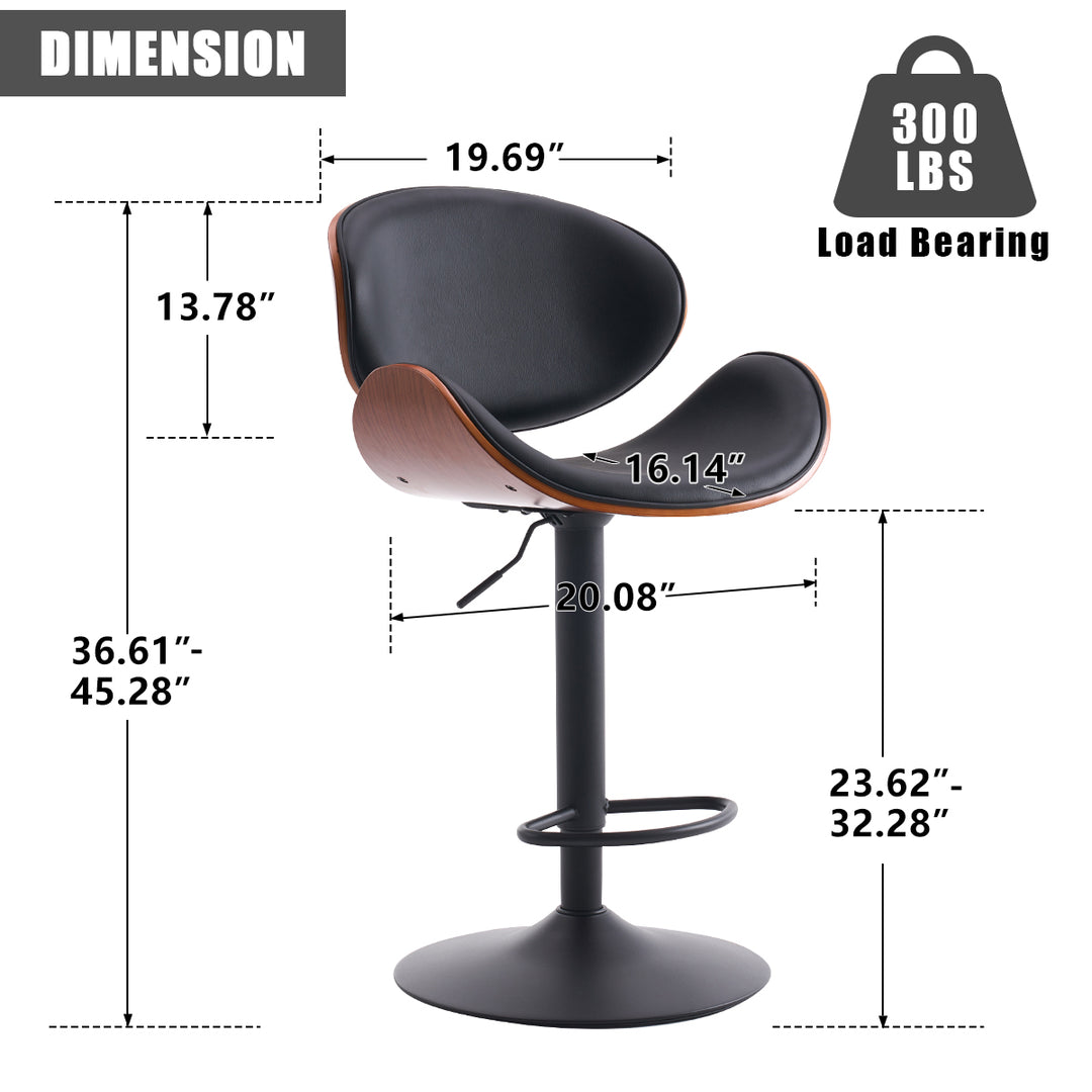 YOUNIKE Bentwood Bar Stools Adjustable Swivel Bar Chair