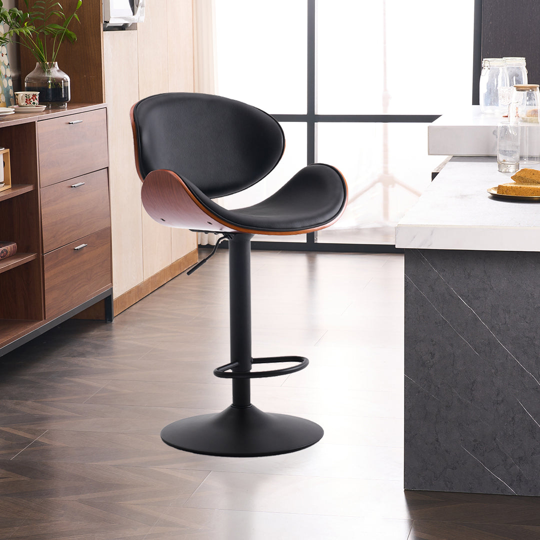 YOUNIKE Bentwood Bar Stools Adjustable Swivel Bar Chair