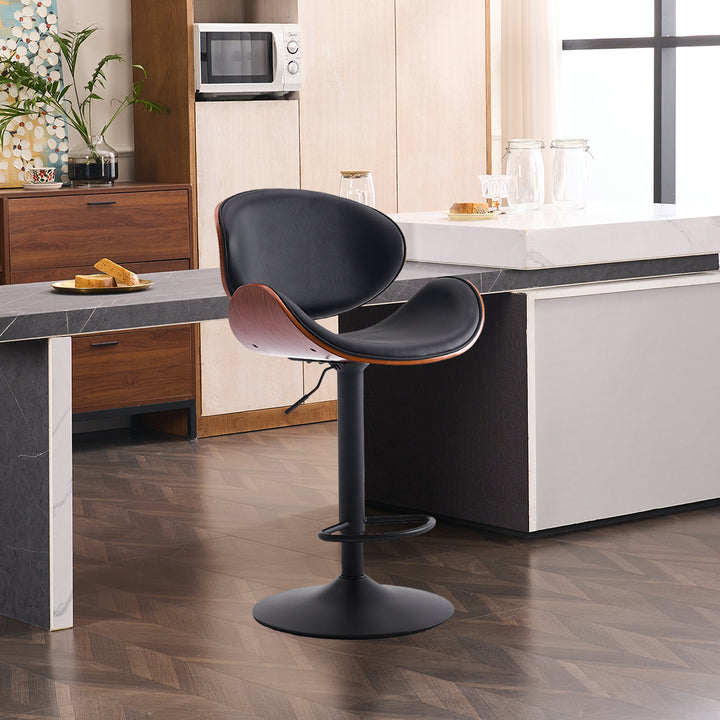 YOUNIKE Bentwood Bar Stools Adjustable Swivel Bar Chair