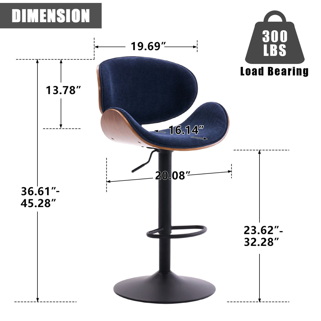 YOUNIKE Bentwood Bar Stools Adjustable Swivel Bar Chair
