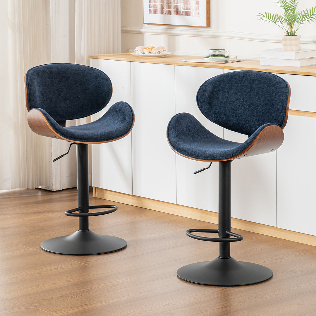 YOUNIKE Bentwood Bar Stools Adjustable Swivel Bar Chair