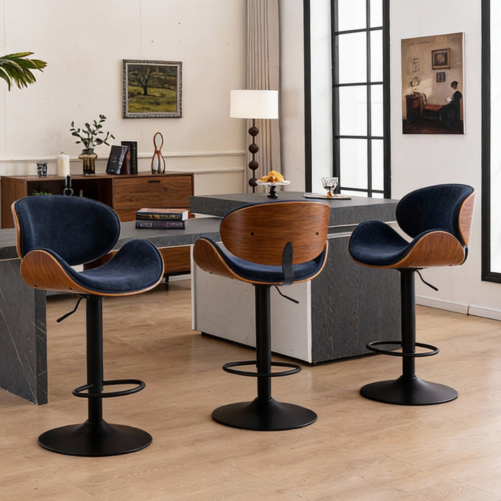 YOUNIKE Bentwood Bar Stools Adjustable Swivel Bar Chair