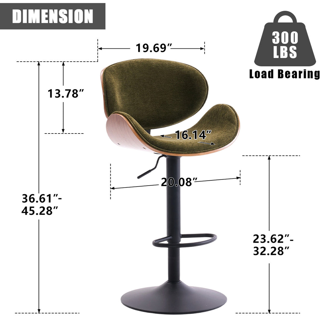 YOUNIKE Bentwood Bar Stools Adjustable Swivel Bar Chair