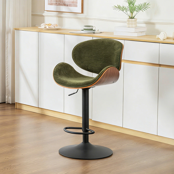 YOUNIKE Bentwood Bar Stools Adjustable Swivel Bar Chair