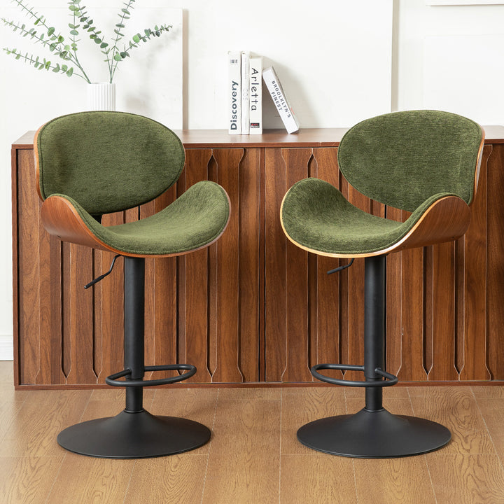 YOUNIKE Bentwood Bar Stools Adjustable Swivel Bar Chair