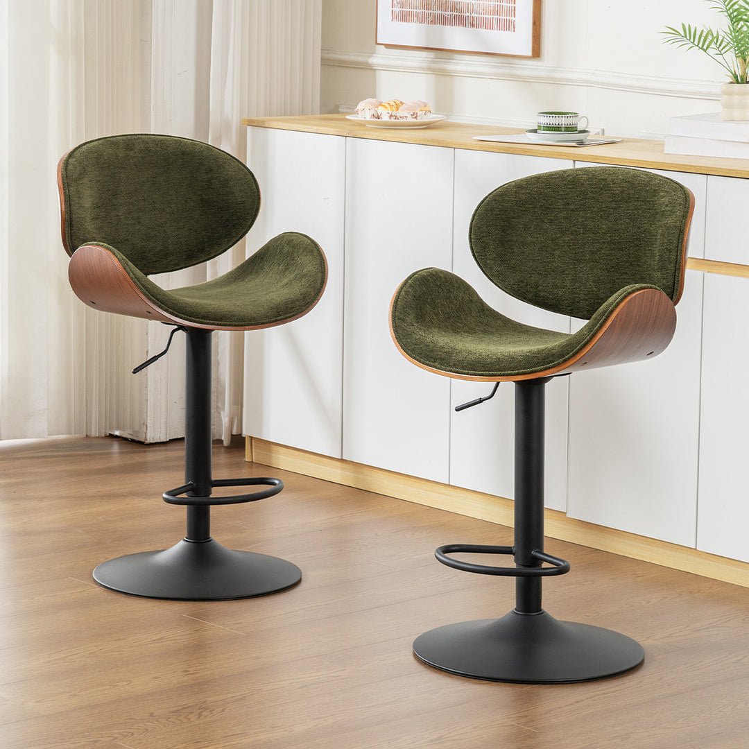 YOUNIKE Bentwood Bar Stools Adjustable Swivel Bar Chair