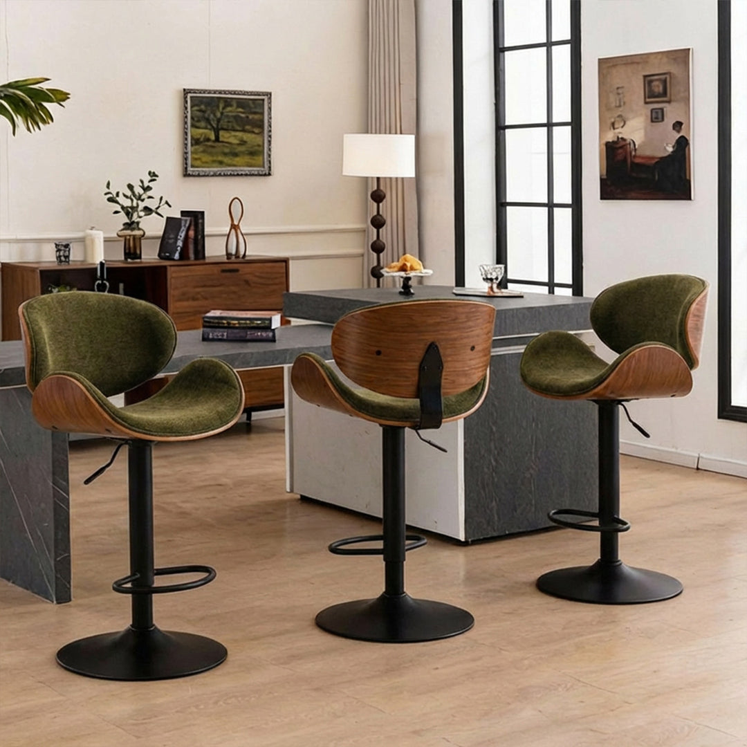 YOUNIKE Bentwood Bar Stools Adjustable Swivel Bar Chair