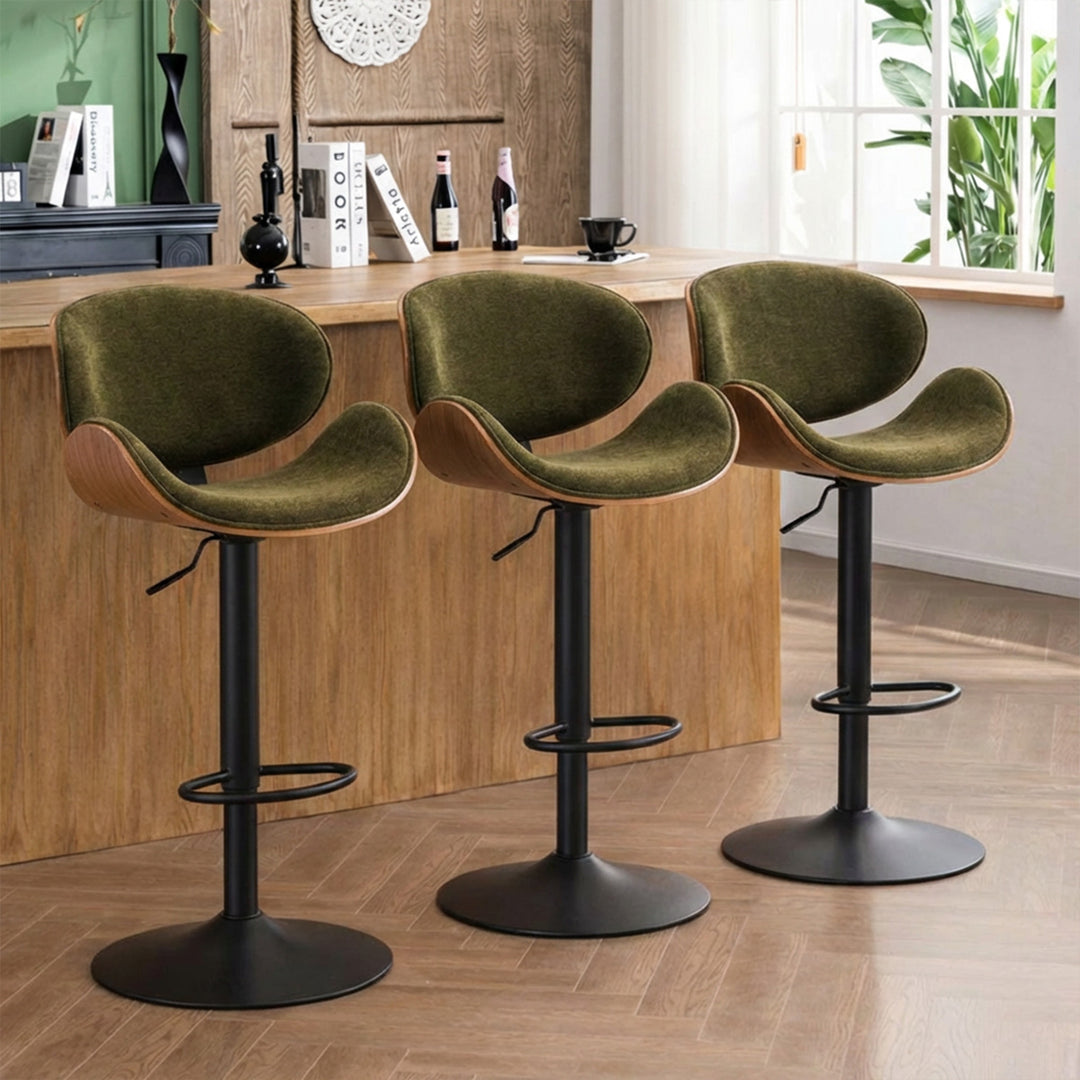 YOUNIKE Bentwood Bar Stools Adjustable Swivel Bar Chair