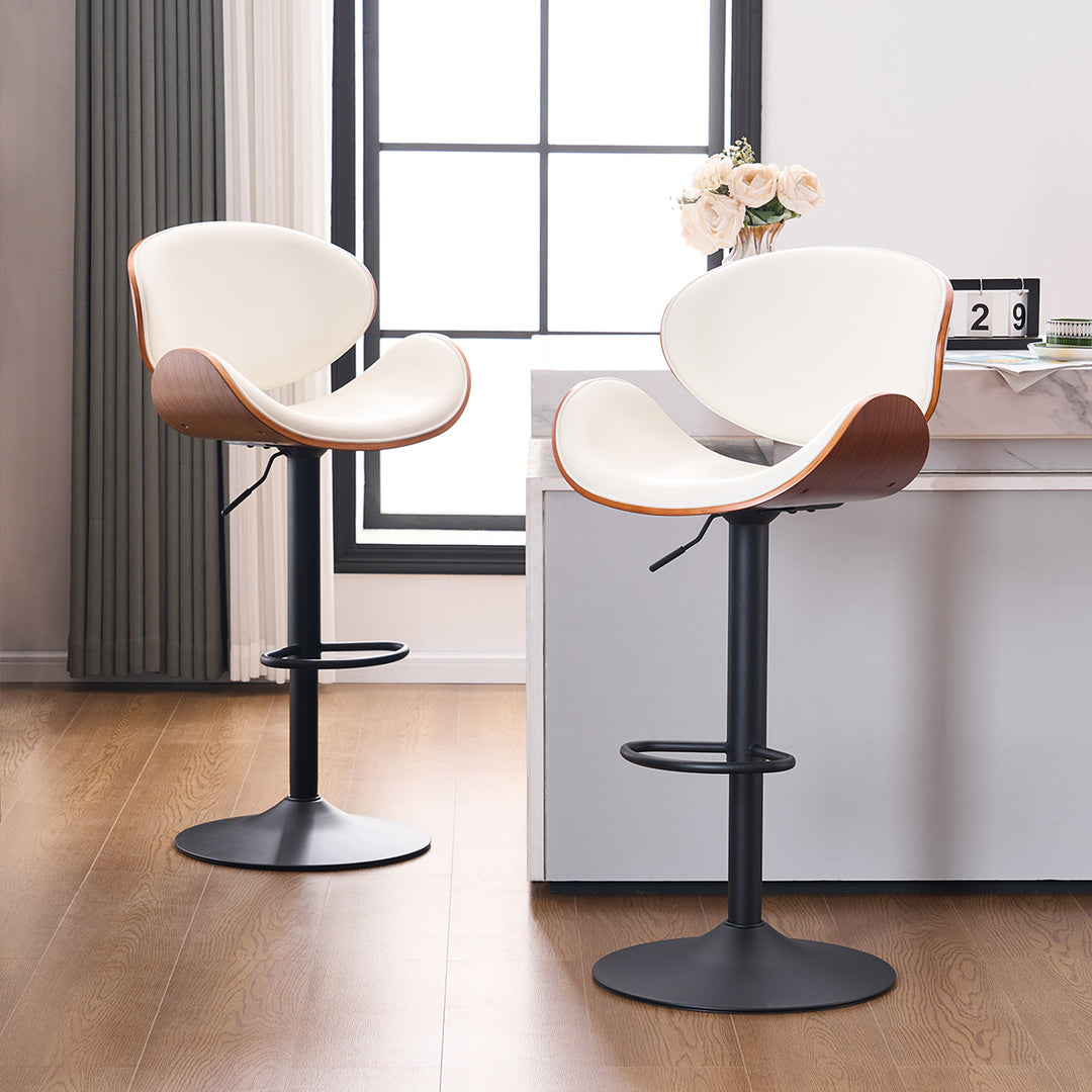 YOUNIKE Bentwood Bar Stools Adjustable Swivel Bar Chair