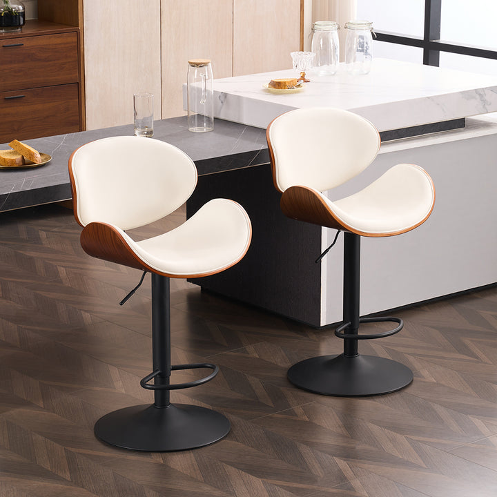 YOUNIKE Bentwood Bar Stools Adjustable Swivel Bar Chair