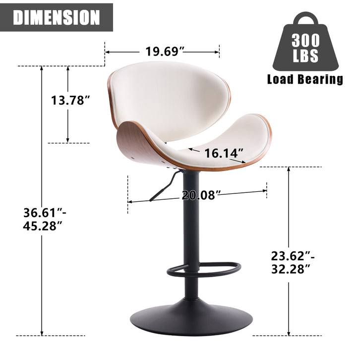 YOUNIKE Bentwood Bar Stools Adjustable Swivel Bar Chair