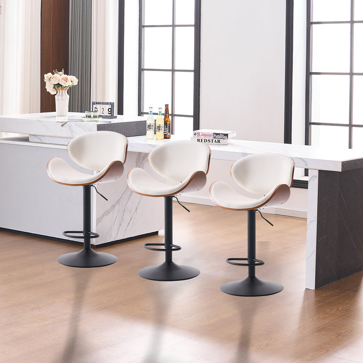 YOUNIKE Bentwood Bar Stools Adjustable Swivel Bar Chair