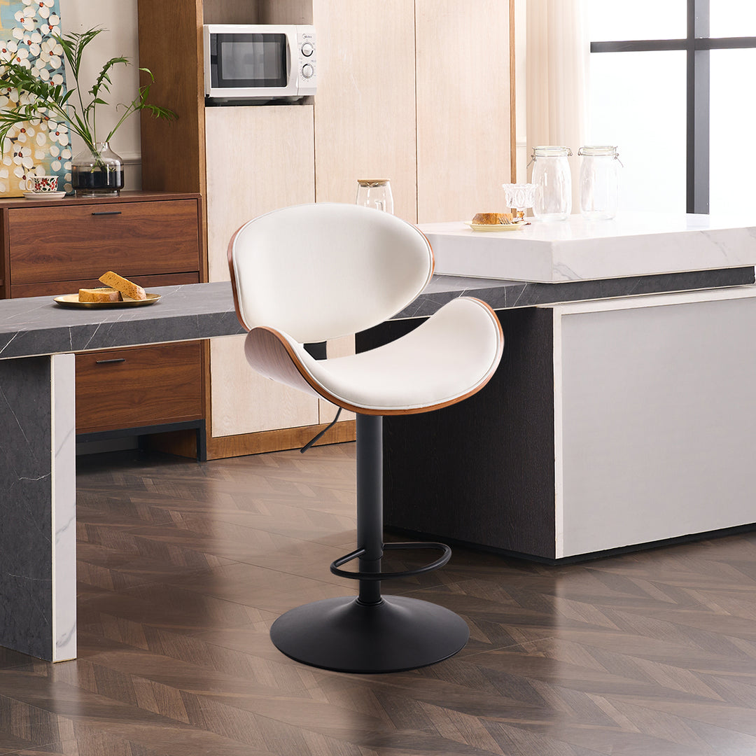 YOUNIKE Bentwood Bar Stools Adjustable Swivel Bar Chair