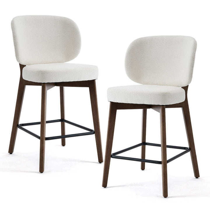 YOUNIKE Bar Stools Kitchen Counter Stools with Curved Back