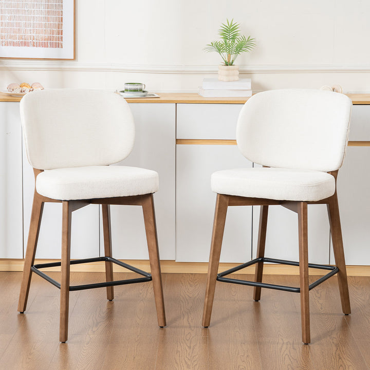 YOUNIKE Bar Stools Kitchen Counter Stools with Curved Back