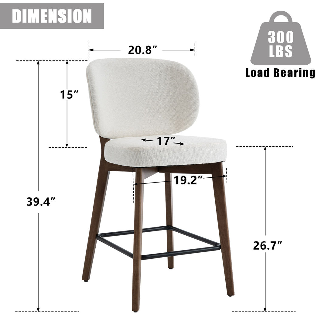YOUNIKE Bar Stools Kitchen Counter Stools with Curved Back