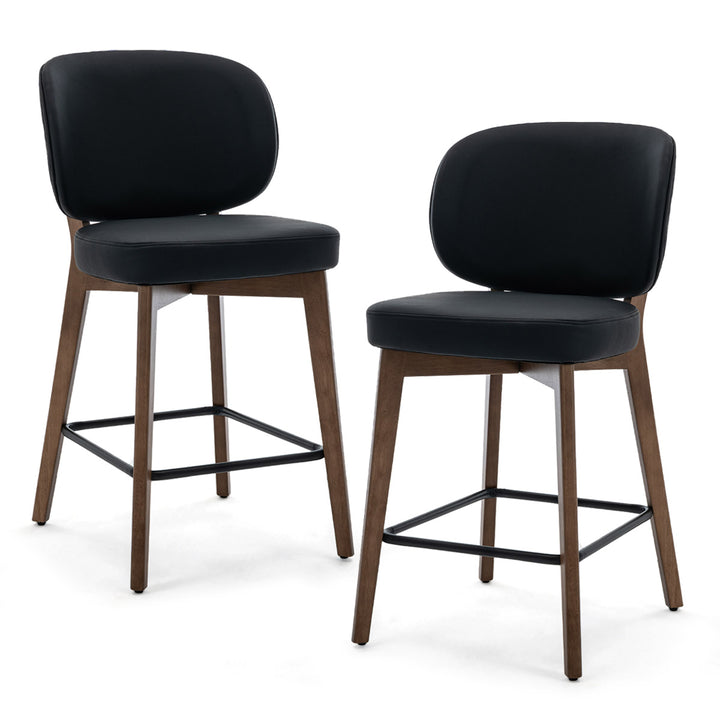 YOUNIKE Bar Stools Kitchen Counter Stools with Curved Back