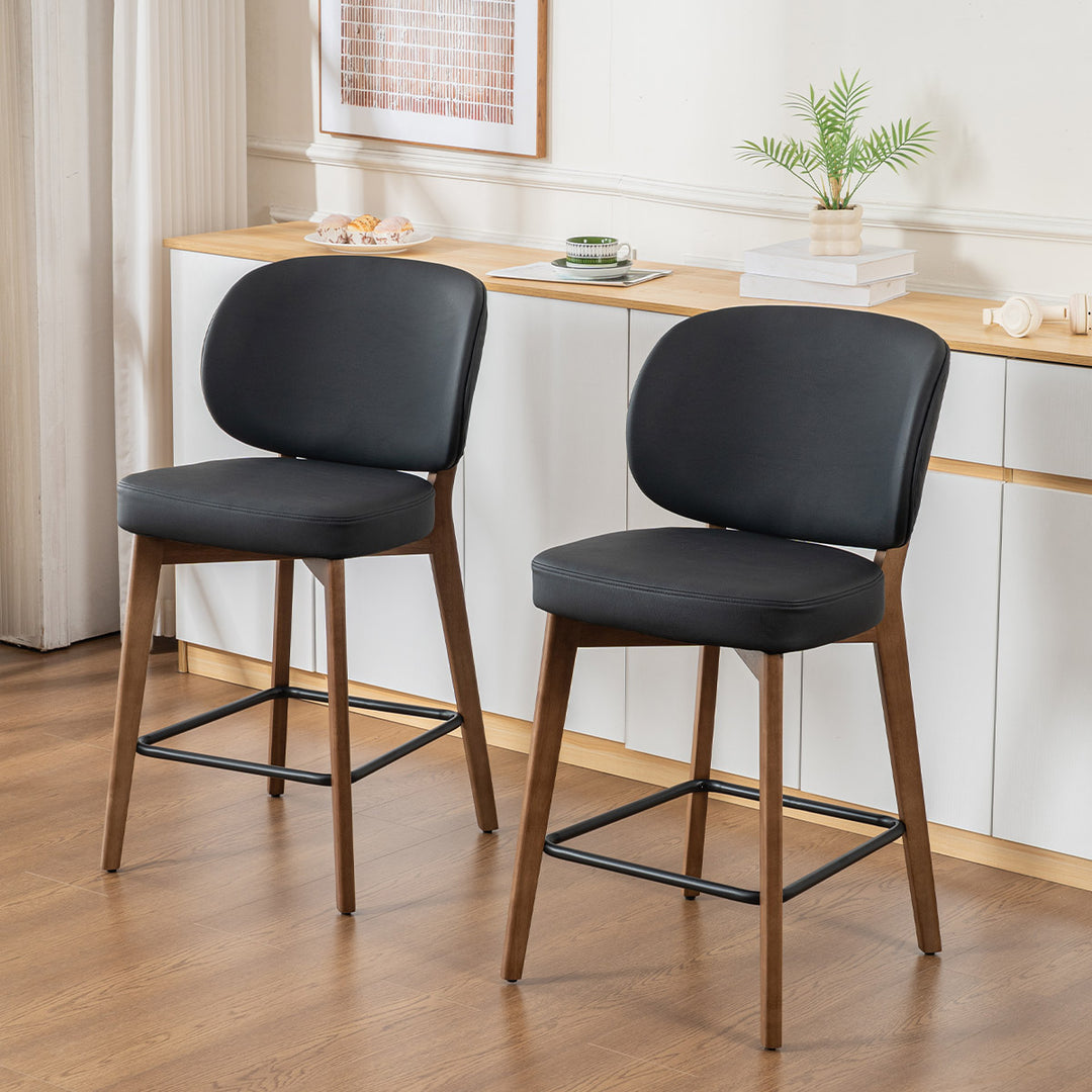 YOUNIKE Bar Stools Kitchen Counter Stools with Curved Back
