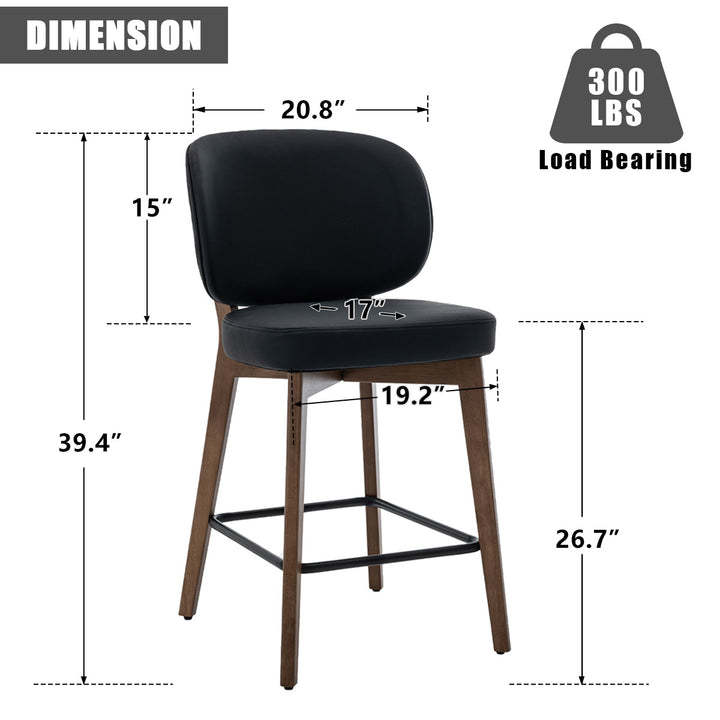 YOUNIKE Bar Stools Kitchen Counter Stools with Curved Back