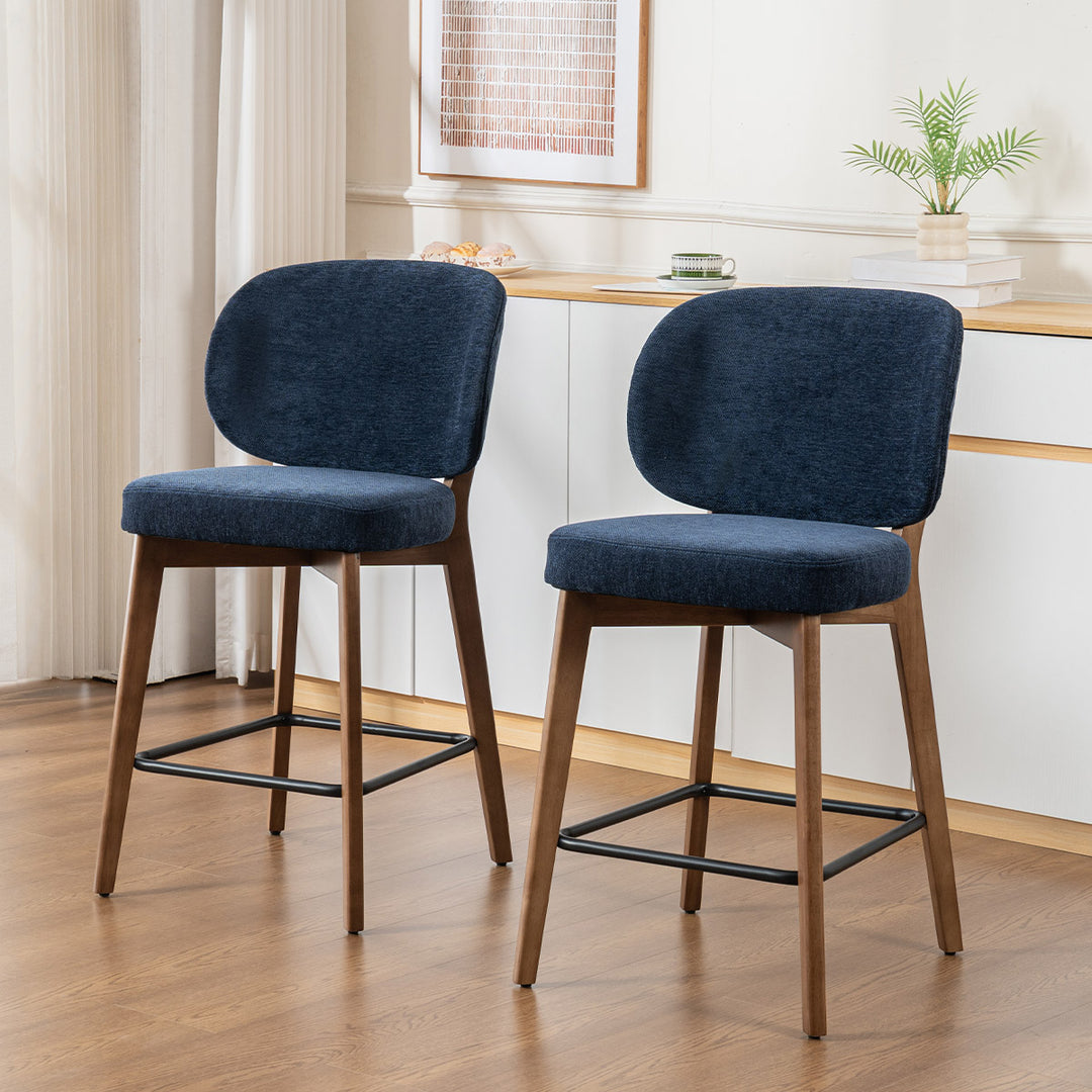 YOUNIKE Bar Stools Kitchen Counter Stools with Curved Back