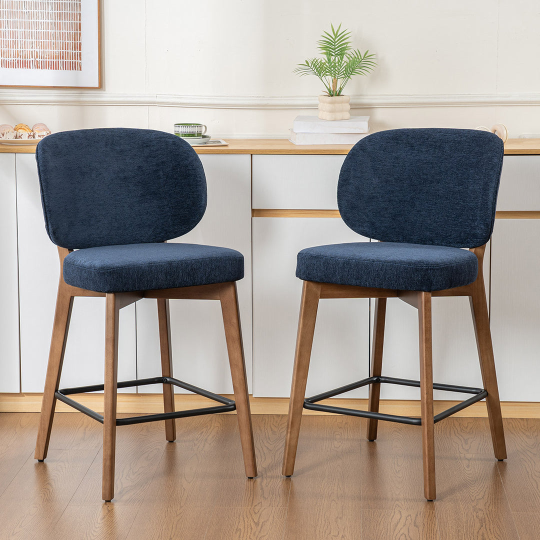 YOUNIKE Bar Stools Kitchen Counter Stools with Curved Back