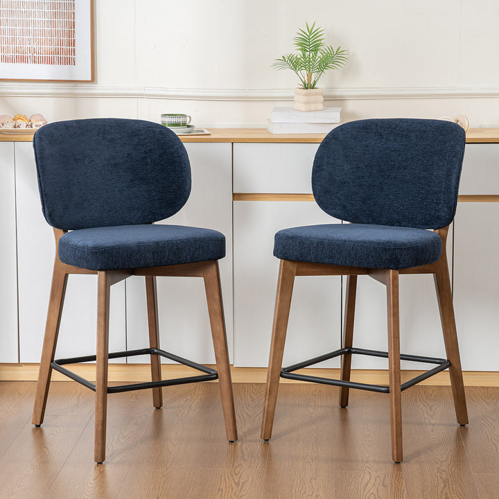 YOUNIKE Bar Stools Kitchen Counter Stools with Curved Back