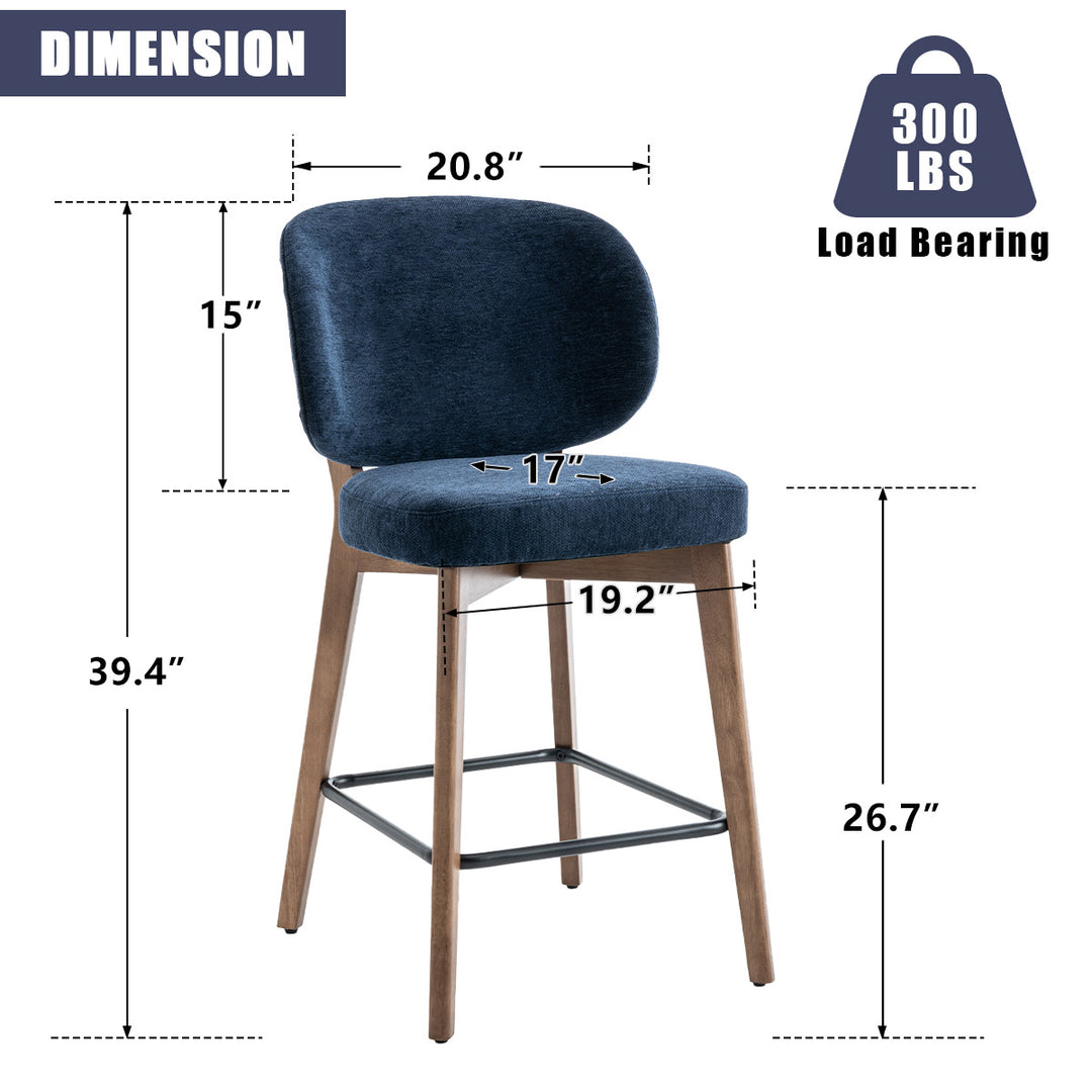 YOUNIKE Bar Stools Kitchen Counter Stools with Curved Back