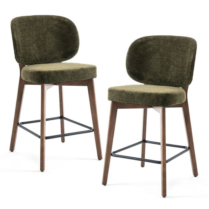 YOUNIKE Bar Stools Kitchen Counter Stools with Curved Back
