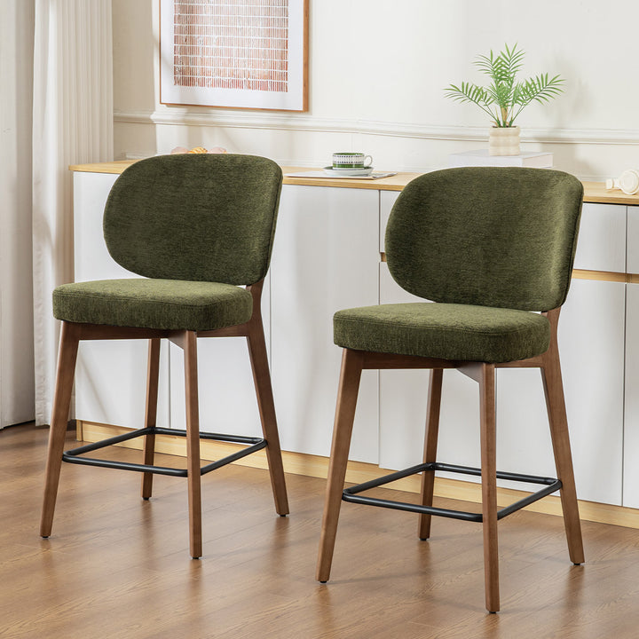 YOUNIKE Bar Stools Kitchen Counter Stools with Curved Back