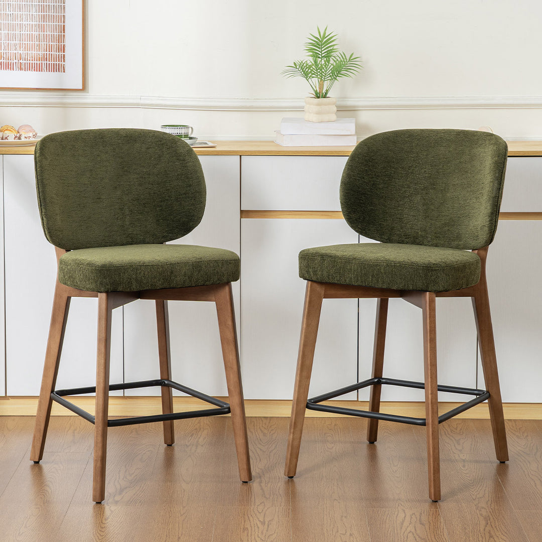 YOUNIKE Bar Stools Kitchen Counter Stools with Curved Back