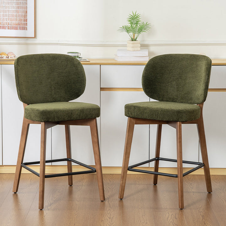 YOUNIKE Bar Stools Kitchen Counter Stools with Curved Back