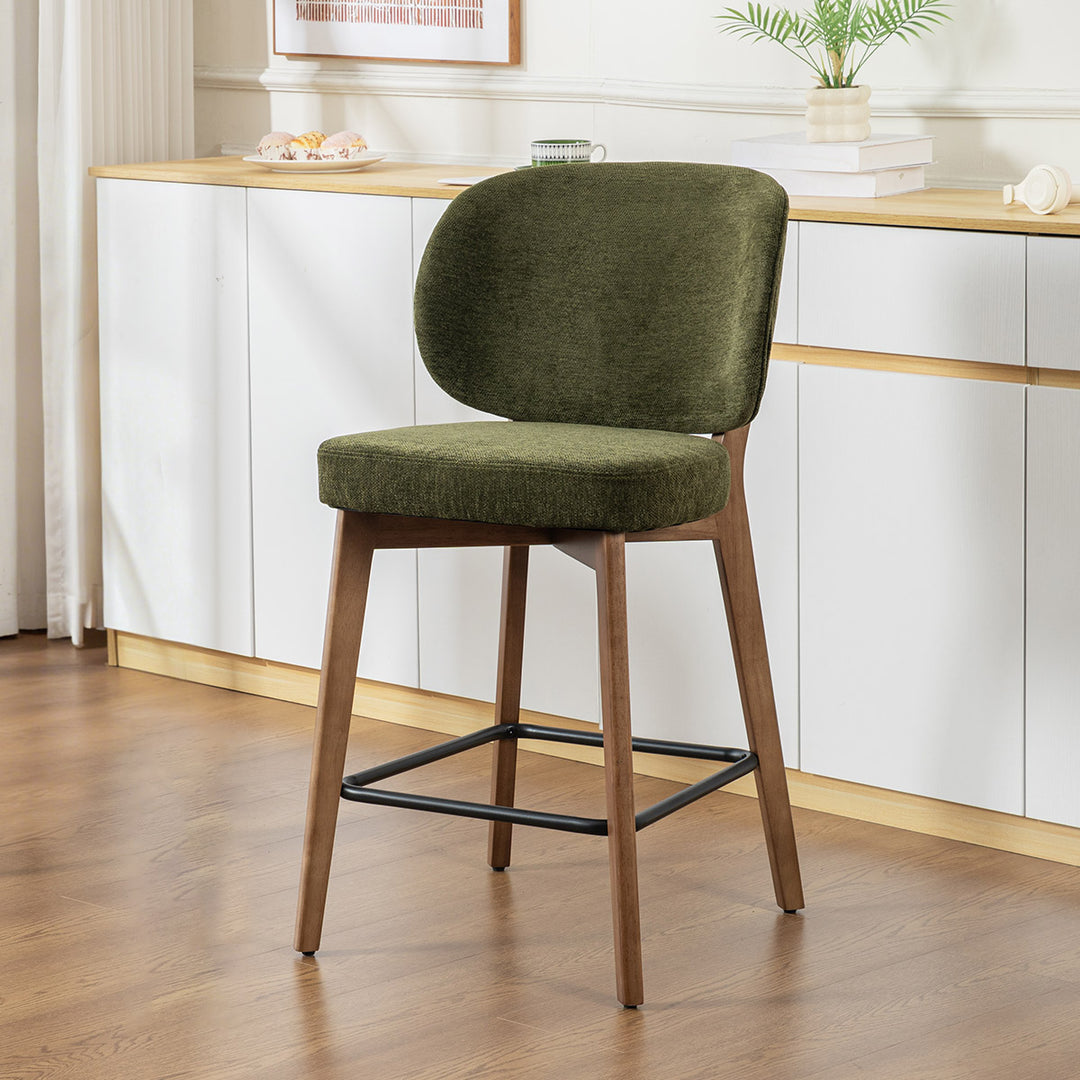 YOUNIKE Bar Stools Kitchen Counter Stools with Curved Back