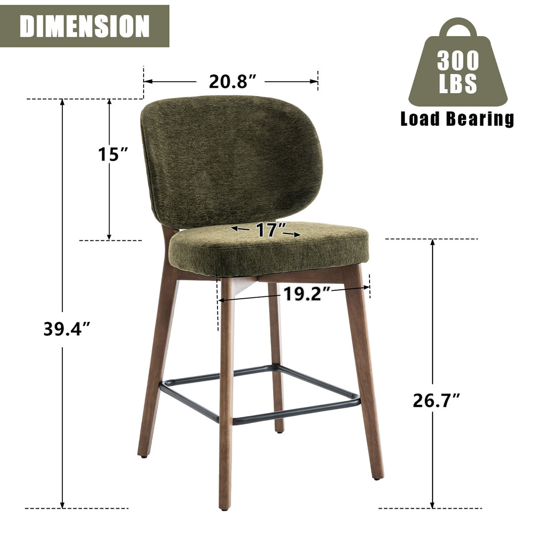 YOUNIKE Bar Stools Kitchen Counter Stools with Curved Back