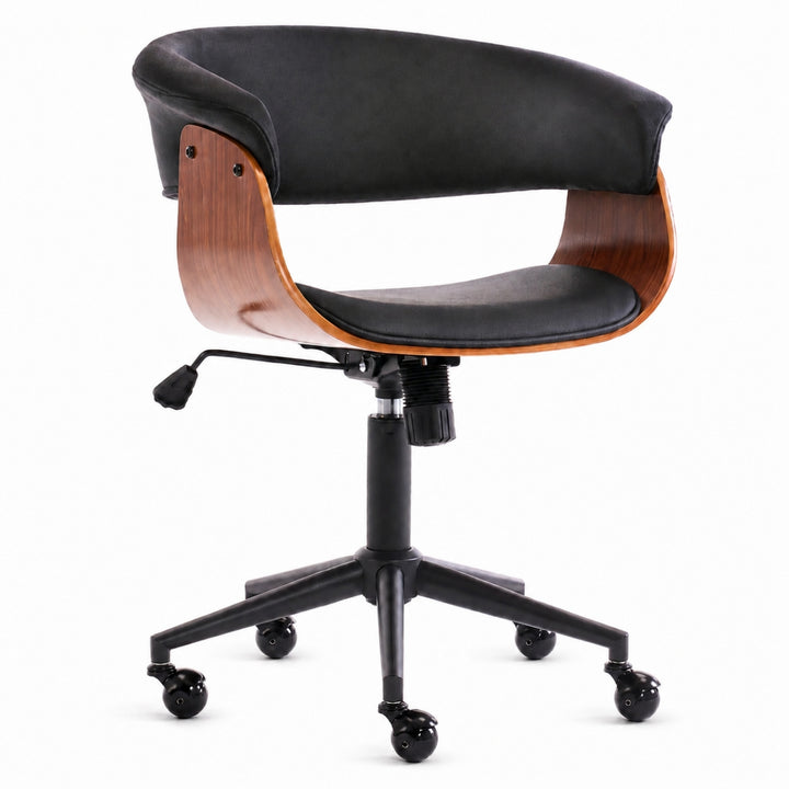 YOUNIKE Armless Office Chair Wooden Desk Chair with Curved Back