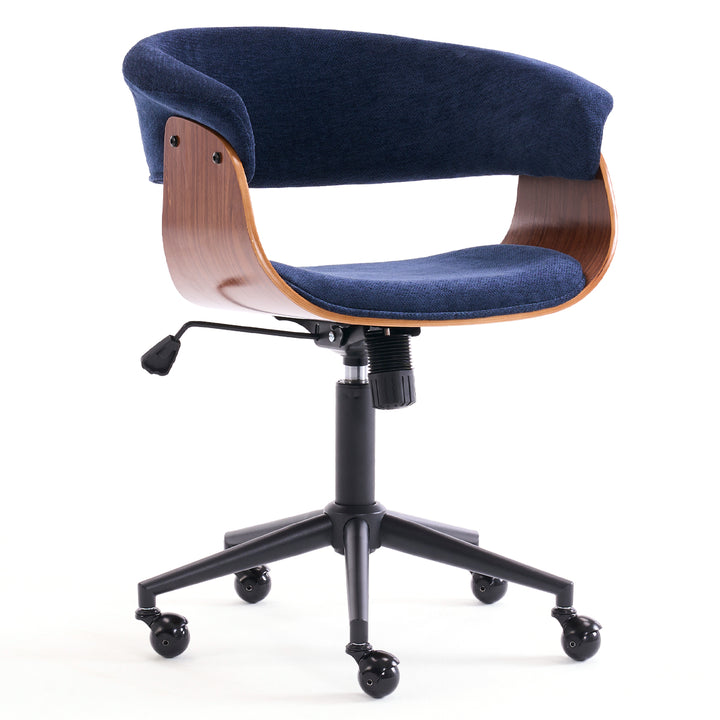 YOUNIKE Armless Office Chair Wooden Desk Chair with Curved Back