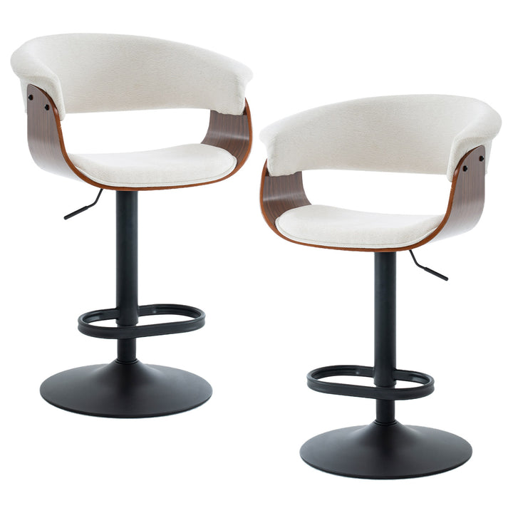 YOUNIKE Bar Stools Modern Upholstered Kitchen Island Chairs with Padded Back