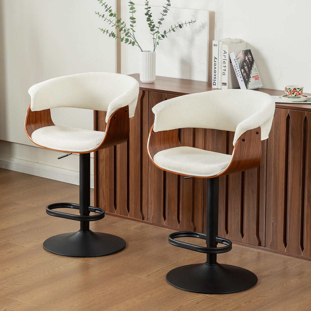 YOUNIKE Bar Stools Modern Upholstered Kitchen Island Chairs with Padded Back