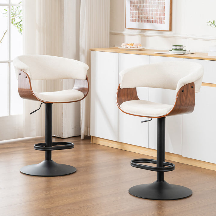 YOUNIKE Bar Stools Modern Upholstered Kitchen Island Chairs with Padded Back