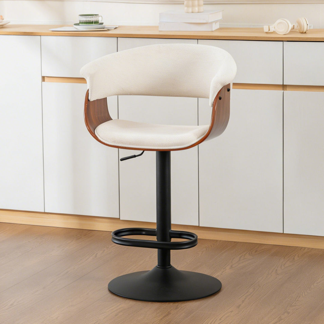 YOUNIKE Bar Stools Modern Upholstered Kitchen Island Chairs with Padded Back