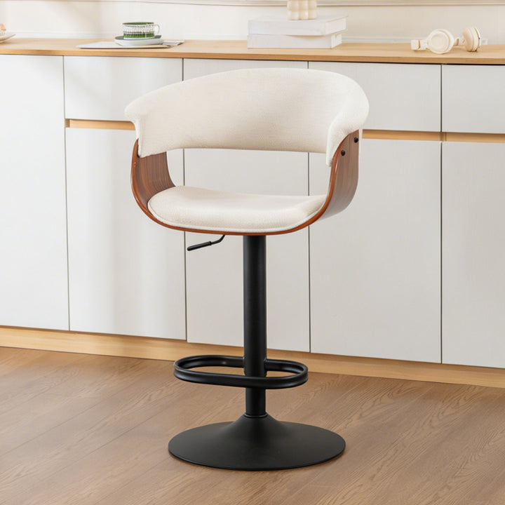 YOUNIKE Bar Stools Modern Upholstered Kitchen Island Chairs with Padded Back